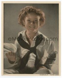 4h621 SHIRLEY TEMPLE color 8x10 still '35 Captain January promotion with Silver Screen Magazine!