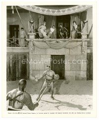 4h640 SPARTACUS 8x10 still '61 Olivier watches Kirk Douglas & Woody Strode fight to the death!