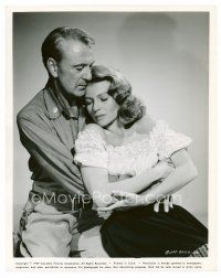 4h681 THEY CAME TO CORDURA 8x10 still '59 romantic c/u of Gary Cooper holding sexy Rita Hayworth!