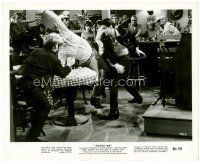 4h686 TICKLE ME 8x10 still '65 great image of Elvis Presley punching guy in bar brawl!