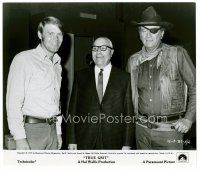4h703 TRUE GRIT candid 8x9.75 still '69 John Wayne & Glen Campbell with director Henry Hathaway!