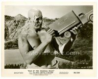 4h751 WAR OF THE COLOSSAL BEAST 8x10 still '58 deformed monster picks up truck like it's a toy!
