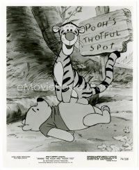 4h769 WINNIE THE POOH & TIGGER TOO 8x10 still '74 Walt Disney, both at Pooh's Thotful Spot!