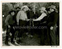 4h773 WYOMING OUTLAW 8x10 still '39 John Wayne & the Mesquiteers hand over their gun belts!