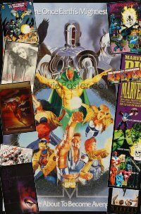 4j013 LOT OF 27 FOLDED COMIC BOOK POSTERS '95 Iron Man, Hulk, Dracula, Magneto & more Marvel!