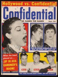 4j120 CONFIDENTIAL magazine September 1957 Victor Mature tricked by transvestite!