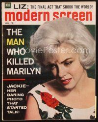 4j119 MODERN SCREEN magazine November 1962 The Man Who Killed Marilyn Monroe!