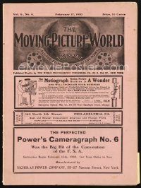 4j033 MOVING PICTURE WORLD exhibitor magazine February 12, 1910 cool 100 year-old movie ads!