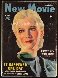 4j110 NEW MOVIE MAGAZINE magazine September 1934 artwork portrait of Ann Harding by Clark Moore!
