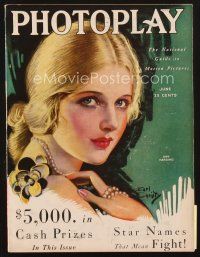 4j052 PHOTOPLAY magazine June 1930 artwork portrait of pretty Ann Harding by Earl Christy!
