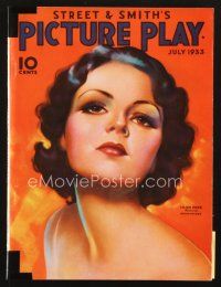 4j071 PICTURE PLAY magazine July 1933 artwork portrait of sexy Lilian Bond by Oscar Greiner!