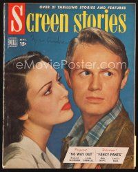 4j114 SCREEN STORIES magazine September 1950 Richard Widmark & Linda Darnell in No Way Out!