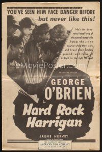 4j261 HARD ROCK HARRIGAN pressbook '35 tough guy George O'Brien, Irene Hervey