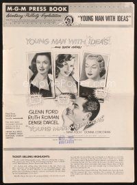 4j337 YOUNG MAN WITH IDEAS pb '52 great art of Glenn Ford, Ruth Roman, Denise Darcel & Nina Foch!