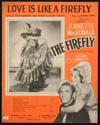 4j138 FIREFLY English sheet music '37 Jeanette MacDonald, Allan Jones, Love is Like a Firefly!