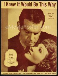 4j148 PRACTICALLY YOURS sheet music '44 Claudette Colbert. MacMurray, I Knew It Would Be This Way!