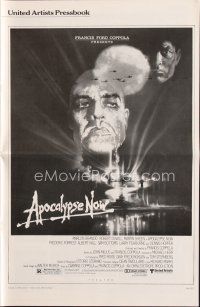 4j225 APOCALYPSE NOW pressbook '79 Francis Ford Coppola, classic Bob Peak art of Brando & Sheen!