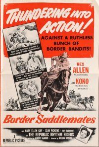 4j235 BORDER SADDLEMATES pressbook '52 Rex Allen against a ruthless bunch of border bandits!