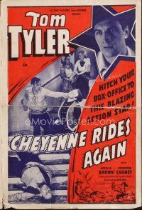 4j240 CHEYENNE RIDES AGAIN pressbook '37 great images of blazing cowboy star Tom Tyler!