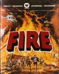 4j253 FIRE pressbook '77 cool disaster art, an inferno of flame sends you screaming for your life!