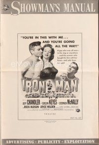 4j267 IRON MAN pressbook '51 barechested boxer Jeff Chandler with Evelyn Keyes!