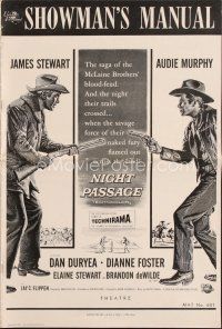 4j290 NIGHT PASSAGE pressbook '57 the showdown between Jimmy Stewart & Audie Murphy!
