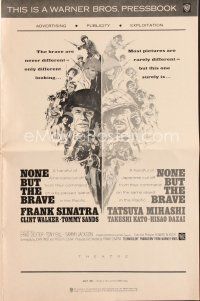 4j291 NONE BUT THE BRAVE pressbook '65 Frank Sinatra, Tatsuya Mihashi, great WWII artwork!
