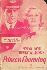 4j297 PRINCESS CHARMING pressbook '34 Evelyn Laye will love Henry Wilcoxon and like it!