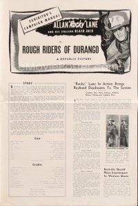 4j305 ROUGH RIDERS OF DURANGO pressbook '51 Rocky Lane brings boyhood daydreams to the screen!