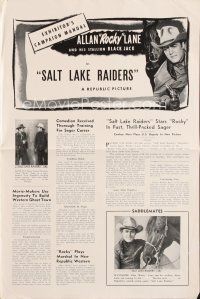 4j307 SALT LAKE RAIDERS pressbook '50 Allan Rocky Lane & Black Jack in a fast thrill-packed Sager!
