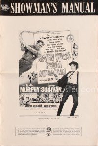 4j312 SEVEN WAYS FROM SUNDOWN pressbook '60 full-length cowboys Audie Murphy & Barry Sullivan!
