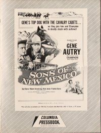 4j316 SONS OF NEW MEXICO pressbook '49 Gene Autry with gun standing by his horse tChampion!