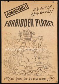 4k024 FORBIDDEN PLANET herald '56 Robby the Robot coloring contest + theater ticket!