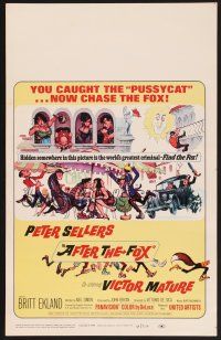 4k125 AFTER THE FOX WC '66 De Sica's Caccia alla Volpe, Peter Sellers, wacky cartoon art!