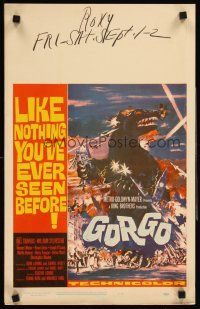 4k285 GORGO WC '61 great artwork of giant monster terrorizing city by Joseph Smith!