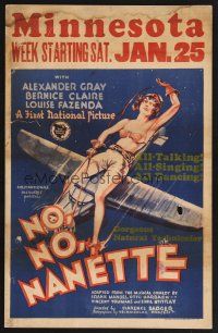 4k397 NO, NO, NANETTE WC '30 great art of sexy girl riding airplane, all-talking, singing, dancing!