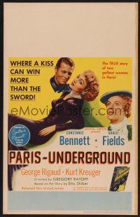 4k413 PARIS-UNDERGROUND WC '45 Constance Bennett, Gracie Fields, a kiss wins more than the sword!