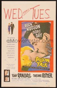 4k421 PILLOW TALK WC '59 bachelor Rock Hudson loves pretty career girl Doris Day!