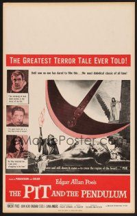 4k422 PIT & THE PENDULUM Benton WC '61 Edgar Allan Poe's greatest terror tale, great horror art!