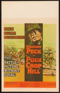 4k423 PORK CHOP HILL WC '59 Lewis Milestone directed, cool art of Korean War soldier Gregory Peck!