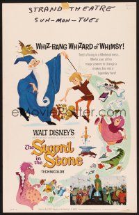 4k493 SWORD IN THE STONE WC '64 Disney's cartoon story of young King Arthur & Merlin the Wizard!