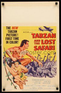 4k499 TARZAN & THE LOST SAFARI WC '57 art of Gordon Scott in the title role, first time in color!