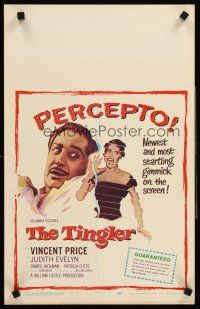 4k522 TINGLER WC '59 Vincent Price, William Castle, presented in newest screen gimmick, Percepto!