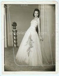 4k011 LINDA DARNELL 11.5x14.75 still '40s super young & pretty full-length in a great gown!
