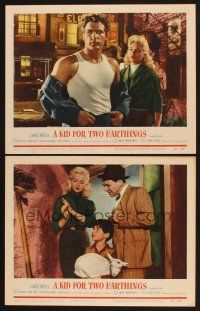 4m979 KID FOR TWO FARTHINGS 2 LCs '56 sexy blonde Diana Dors, directed by Carol Reed!