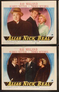 4m068 ALIAS NICK BEAL 8 LCs '49 Ray Milland must murder Thomas Mitchell for Audrey Totter's love!