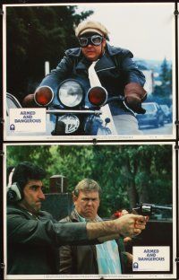 4m088 ARMED & DANGEROUS 8 LCs '86 great image of security guard John Candy keeping you safe!