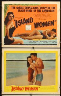 4m315 ISLAND WOMEN 8 LCs '58 voodoo, vice & violence, sexy tropical Marie Windsor, Vince Edwards!