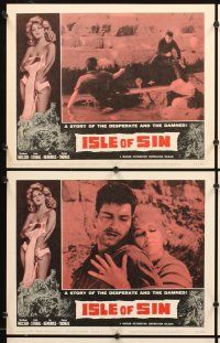 4m316 ISLE OF SIN 8 LCs '62 half-clad sexy castaway, the desperate and the damned!