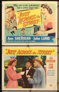 4m339 JUST ACROSS THE STREET 8 LCs '52 Ann Sheridan, John Lund, get a laughing load of this!